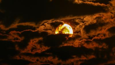 Sun clouds sunset 4k wallpaper