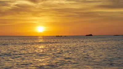 Sun sunset beach 4k wallpaper