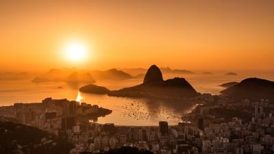 Sun sunset city 4k wallpaper