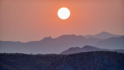 Sun sunset mountains 4k wallpaper