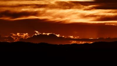 Sunset clouds horizon image 4k wallpaper