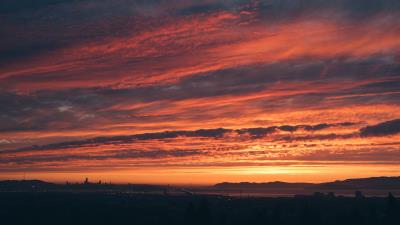 Sunset clouds horizon 4k wallpaper