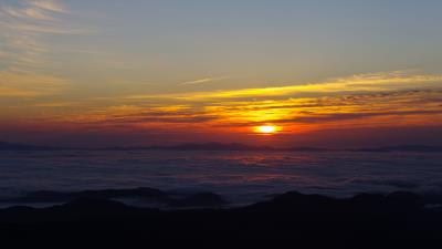 Sunset clouds mountains image 4k wallpaper