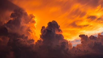 Sunset clouds sky e 4k wallpaper