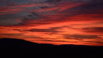 Sunset horizon red 4k wallpaper