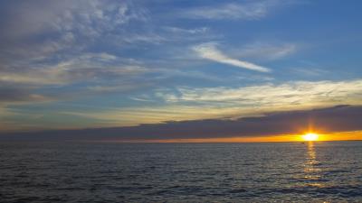 Sunset horizon sea f 4k wallpaper