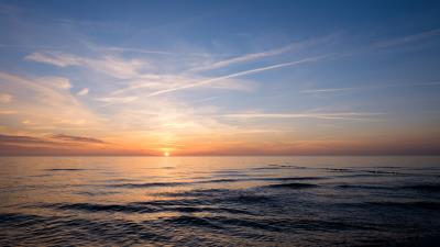 Sunset horizon sea h 4k wallpaper