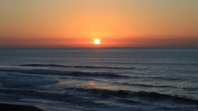 Sunset horizon sea image 4k wallpaper