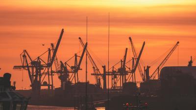 Sunset horizon silhouette 4k wallpaper