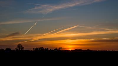 Sunset horizon sky hh 4k wallpaper