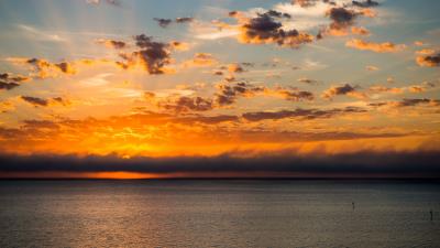 Sunset horizon sun e 4k wallpaper