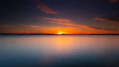 Sunset horizon sun gh 4k wallpaper