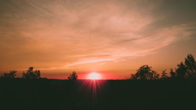 Sunset horizon sun 4k wallpaper