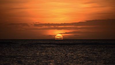 Sunset ocean waves image 4k wallpaper