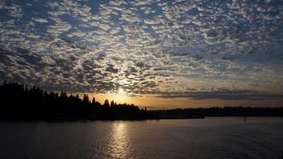 Sunset river trees h 4k wallpaper