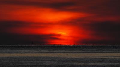 Sunset sea horizon image 4k wallpaper