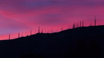 Sunset sky evening hill 4k wallpaper