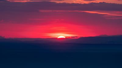 Sunset sky greece horizon 4k wallpaper