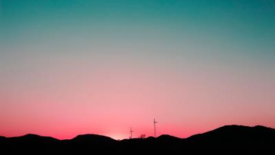 Sunset sky hills 4k wallpaper