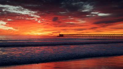 Sunset sky reflection 4k wallpaper