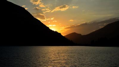 Sunset slope sea 4k wallpaper