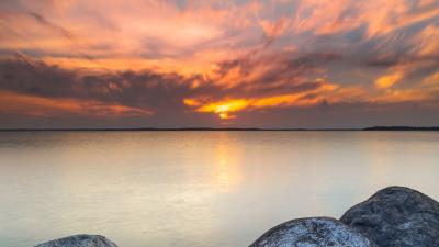 Sunset stone sun 4k wallpaper