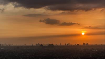 Sunset sun city 4k wallpaper