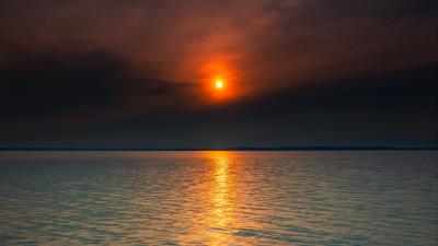 Sunset sun horizon hgh 4k wallpaper