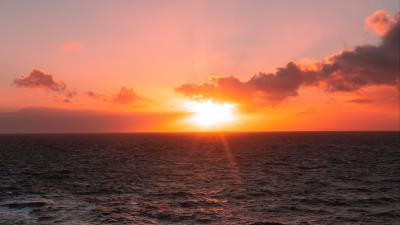 Sunset sun sea image 4k wallpaper