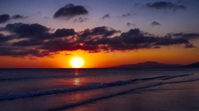 Sunset sun water 4k wallpaper