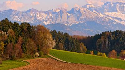 Switzerland mountains landscape sky autumn 4k wallpaper