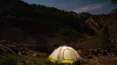 Tent camping nature 4k wallpaper