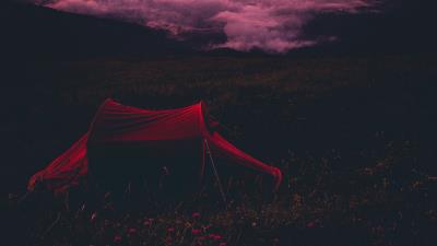 Tent camping sunset 4k wallpaper