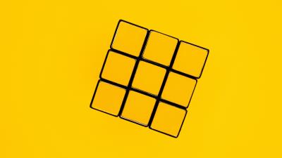 Rubiks cube cube levitation 4k wallpaper