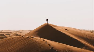 Silhouette desert sand 4k wallpaper