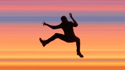 Silhouette jump dark 4k wallpaper