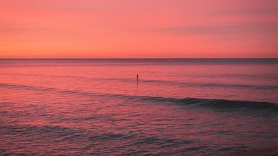 Silhouette loneliness water 4k wallpaper