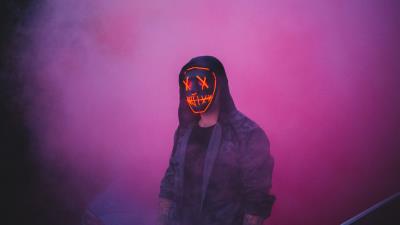 Silhouette mask hood image 4k wallpaper