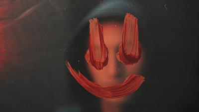 Smile paint silhouette 4k wallpaper