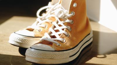 Sneakers shoes brown 4k wallpaper