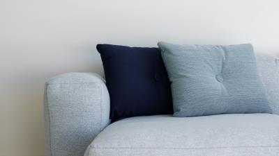 Sofa pillows room 4k wallpaper