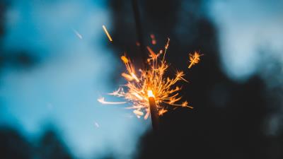 Sparkler sparks glow 4k wallpaper