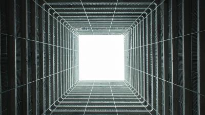 Square glow bottom view 4k wallpaper