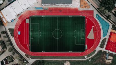 Stadium top view treadmill 4k wallpaper