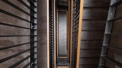 Staircase construction architecture 4k wallpaper