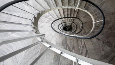 Staircase twisting spiral 4k wallpaper