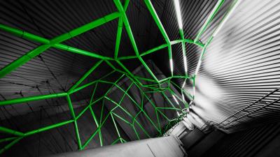 Stairs construction glow 4k wallpaper