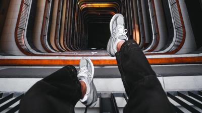 Stairs legs sneakers 4k wallpaper
