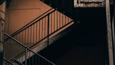 Stairs railing building 4k wallpaper