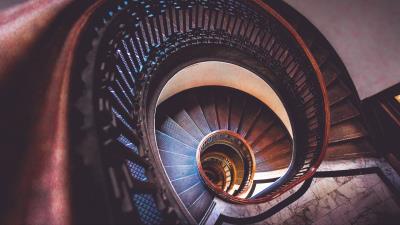 Stairs spiral room 4k wallpaper